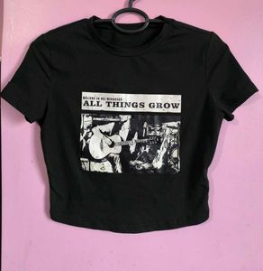Black "All Things Grow" Graphic T-Shirt