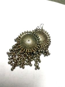 Boho Silver Jhumka Earrings