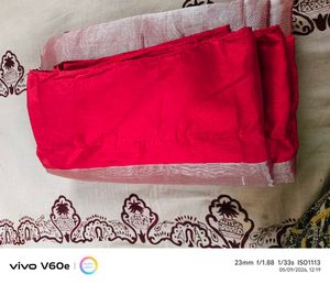 Elegant Red Silk Saree with Brocade Blouse Piece