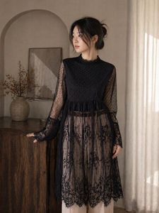 Elegant Black Lace Maxi Dress