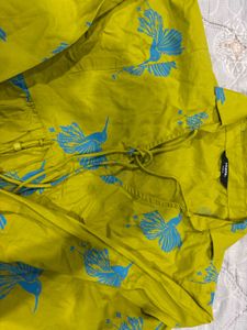 Yellow Bird Print Kurta🌷(not even wore once)