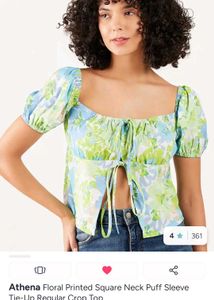Athena Floral Print Tie-Up Crop Top