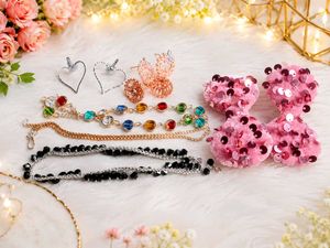 Sparkly Heart & Gemstone Jewelry Set