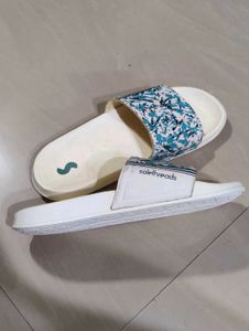 Solethreads Blue &amp; White Slides