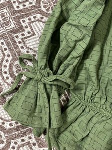 Green Off-Shoulder Blouse