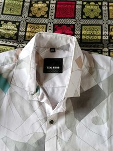 Geometric Print Button-Up Shirt