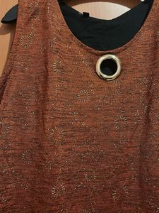Sparkly Orange Sleeveless Top