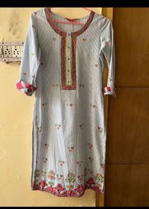 Rangriti Blue Striped Kurti