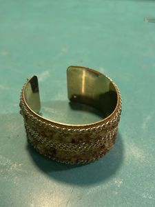 Boho Style Gemstone & Chain Cuff Bracelet