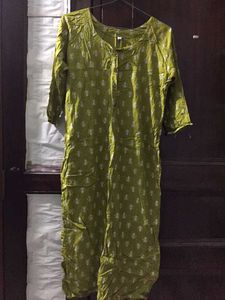 Green Printed Kurta