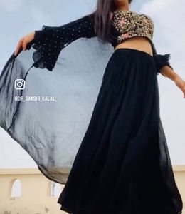 Elegant Black Polka Dot Kurta Set