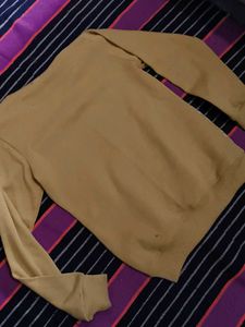 Floral Print Knit Sweater - Mustard Yellow