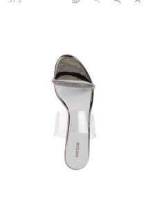 Mochi Silver Transparent Block Heels