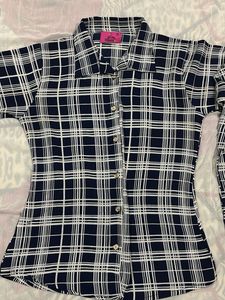Formal Checked Blue Shirt