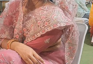Elegant Pink Embroidered Saree