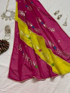 Vibrant Pink & Yellow Dupatta