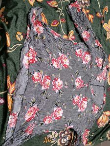 Floral Striped Long Sleeve Top