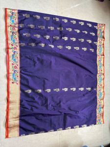 Elegant Dark Purple Silk Saree