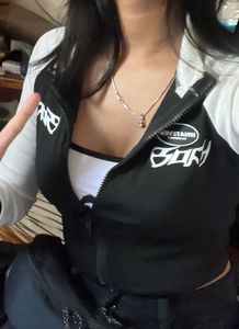 Y2K Black &amp; White Zip-Up Jacket