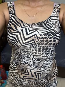 Stylish Zebra Print Tank Top