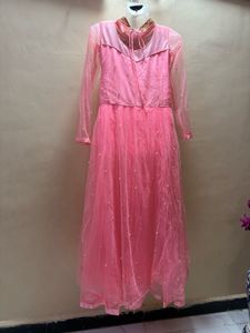 Beautiful Pink Embroidered Ethnic Gown