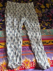 White Printed Palazzo Pants