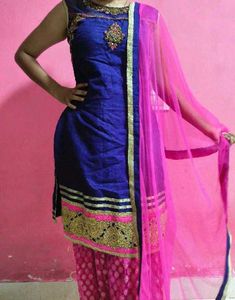 Designer Blue &amp; Pink Lehenga Choli