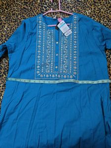 Free delivery Blue Embroidered Kurta
