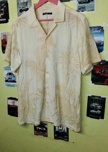 Men's Short Sleeve Palm Tree Print Oversized Shirt