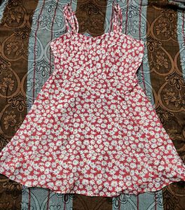 Red Daisy Print Mini Dress