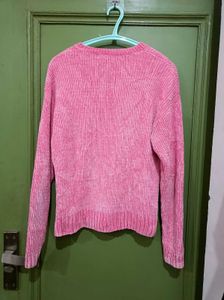 Pink Knit Pullover Sweater