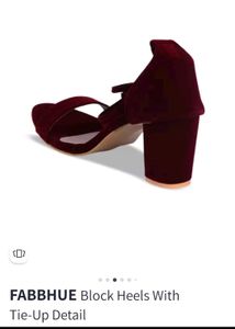 FABBHUE Block Heels Woth Tie Up Details
