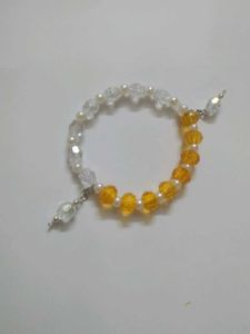 Beaded Bracelet - Yellow &amp; White