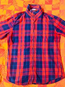 Pepe Jeans Men's Red &amp; Blue Plaid Shirt