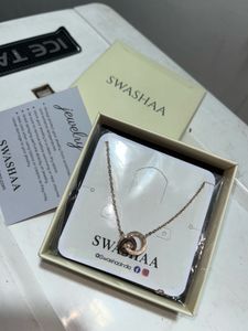 SWASHAA Rose Gold Double Ring Necklace