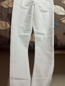 White Elastic Waist Pants