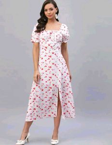 Chic White Floral Midi Dress