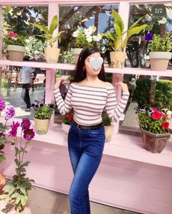 Striped Off-Shoulder Crop Top