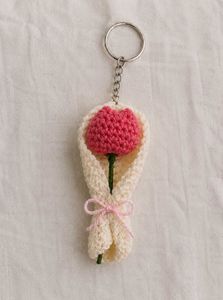 Handmade Crochet Flower Keychain Set