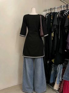 Stylish Black Kurta with Silver Embellishments