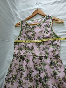 Vintage Floral Opaque Organza Dress