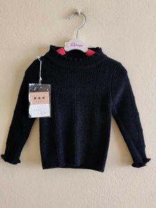 Girls Black Knit Sweater
