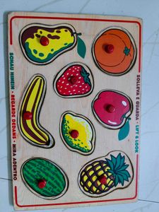 Wooden fruit, veg. shape shorting puzzle
