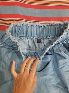 Light Wash Denim Culottes