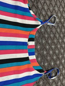 Striped Cami Top with Lace Trim