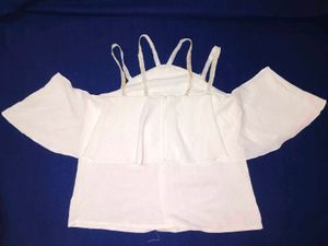 Chic White Off-Shoulder Ruffle Top