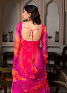 Vibrant Pink &amp; Orange Kurta Set