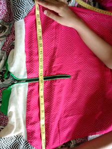 Vibrant Pink Kurti with Geometric Print Trousers