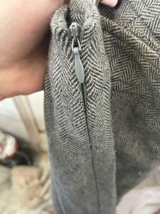 Gray Herringbone Midi Skirt