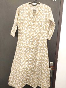 Elegant Brown and White Printed Kurta
